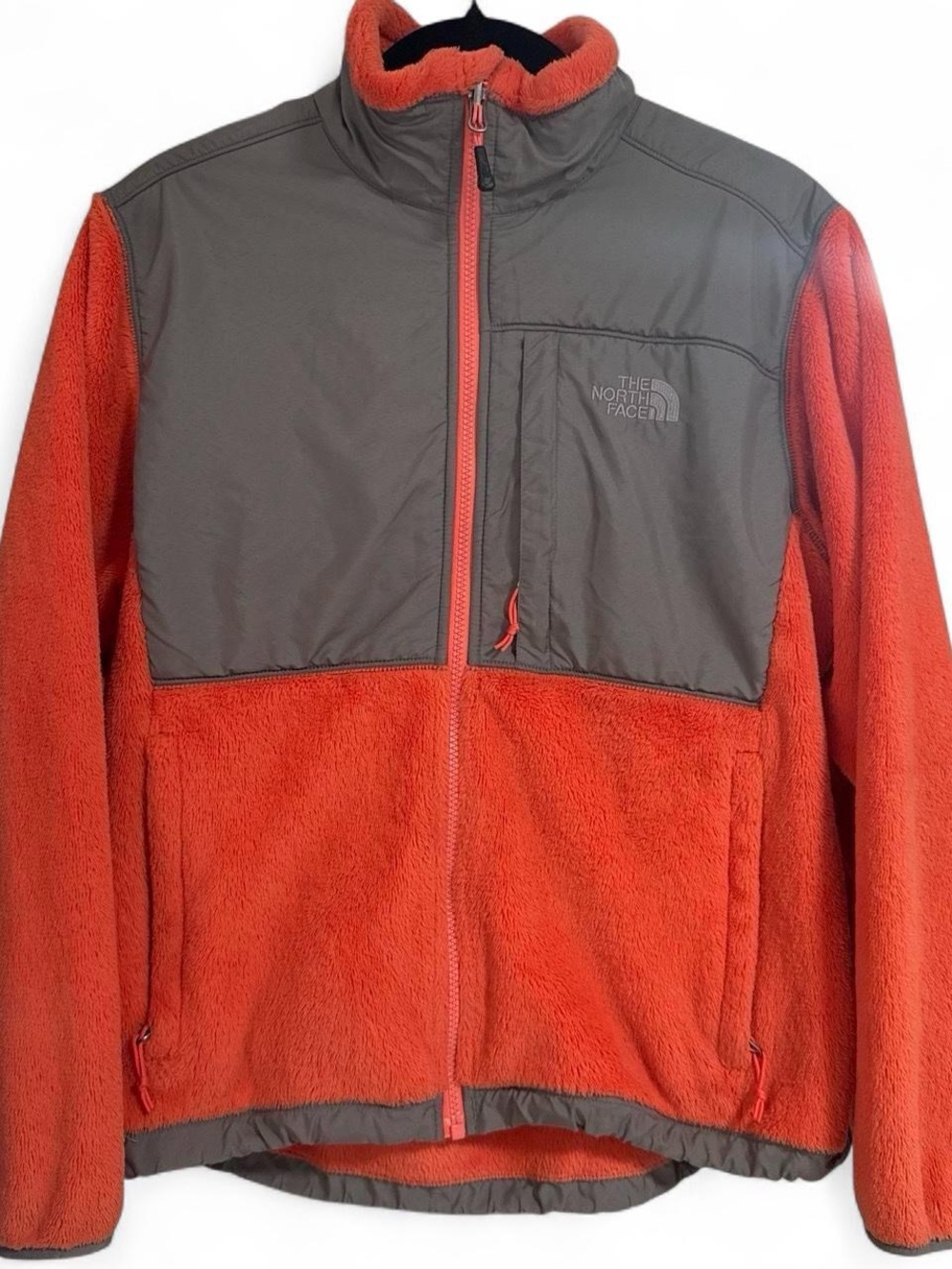 The North Face Men’s Orange and Gray Denali Fleece Jacket M